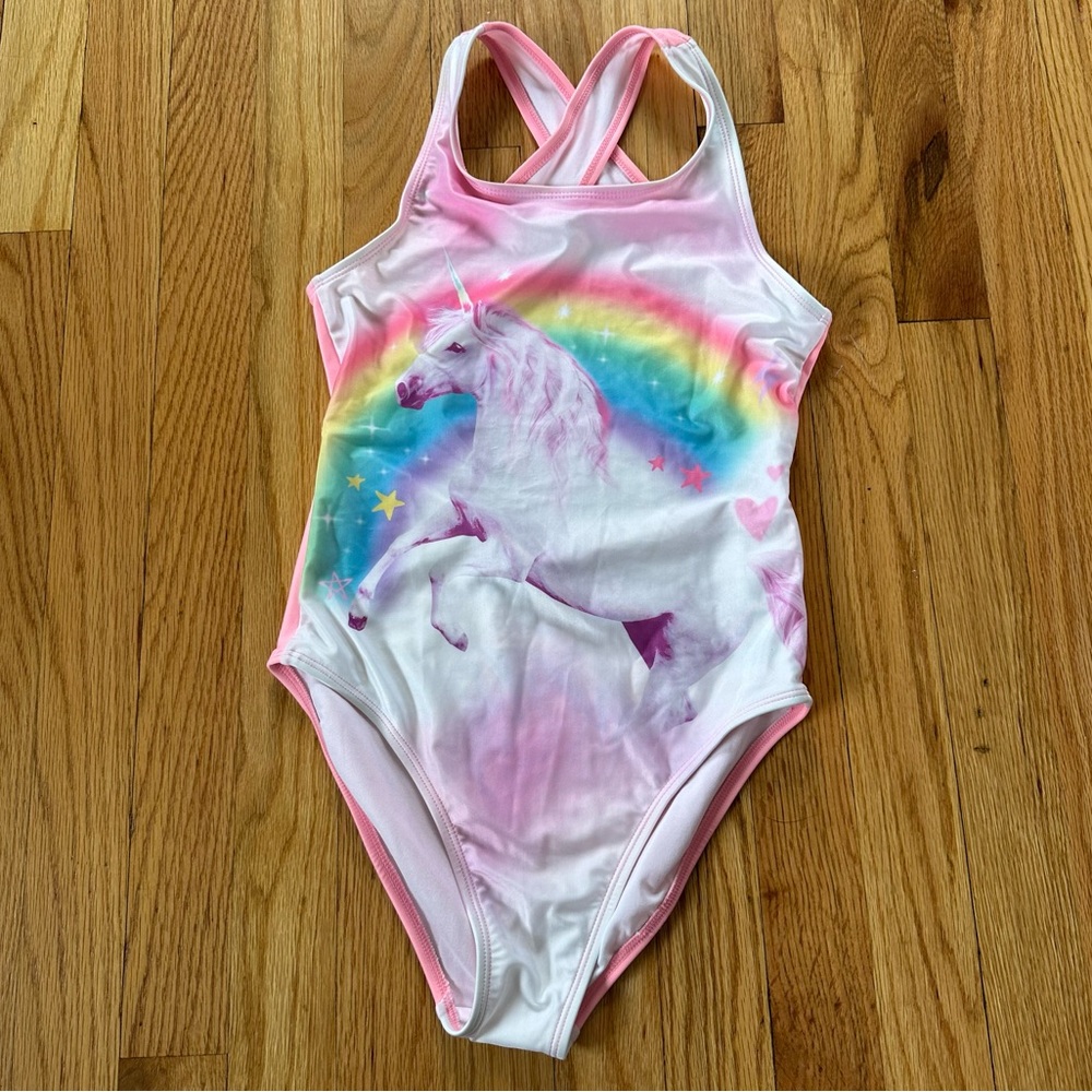 The Children’s Place One Piece Unicorn Swimsuit Sz L 10/12